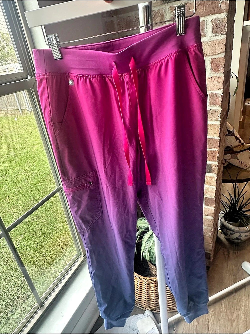 FIGS FIONx Zamora Jogger Scrub Pants Pink & Purple Small